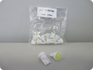 Автолампа светодиодная Т10 (W2,1-9,5d) белая, СОВ диод 6 кристаллов, (б/цокольная) 12V